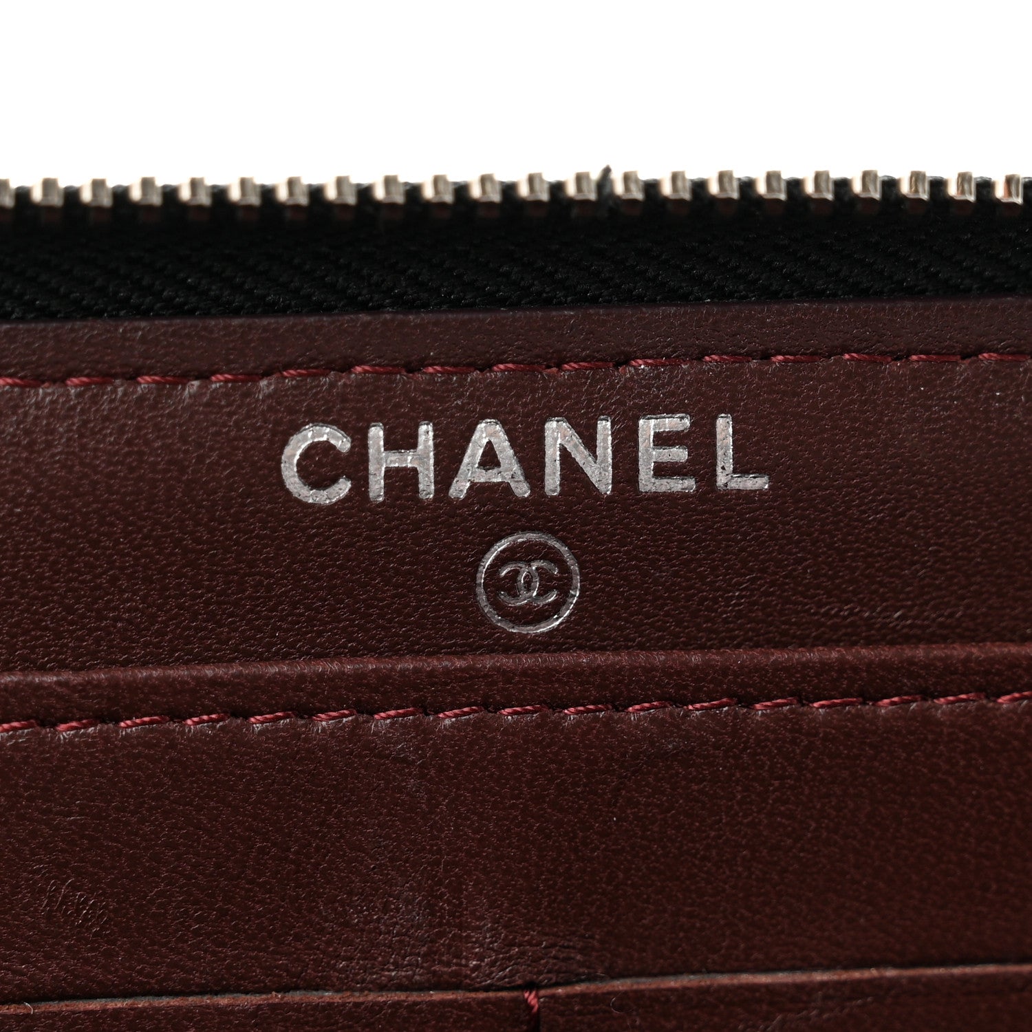 Chanel Lambskin Quilted Large Gusset Zip Around Wallet Black 6 of 8