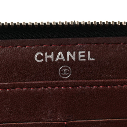 Chanel Lambskin Quilted Large Gusset Zip Around Wallet Black 6 of 8