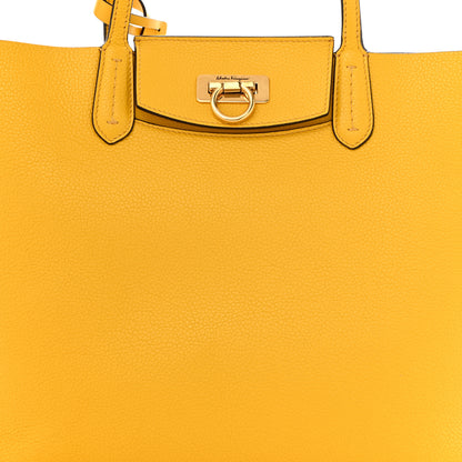 Salvatore Ferragamo Calfskin Travel Tote Yellow 8 of 10