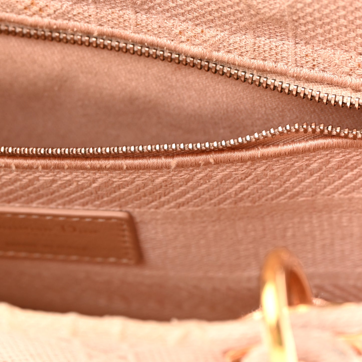 Canvas Embroidered Cannage Medium Lady D-Lite Pink