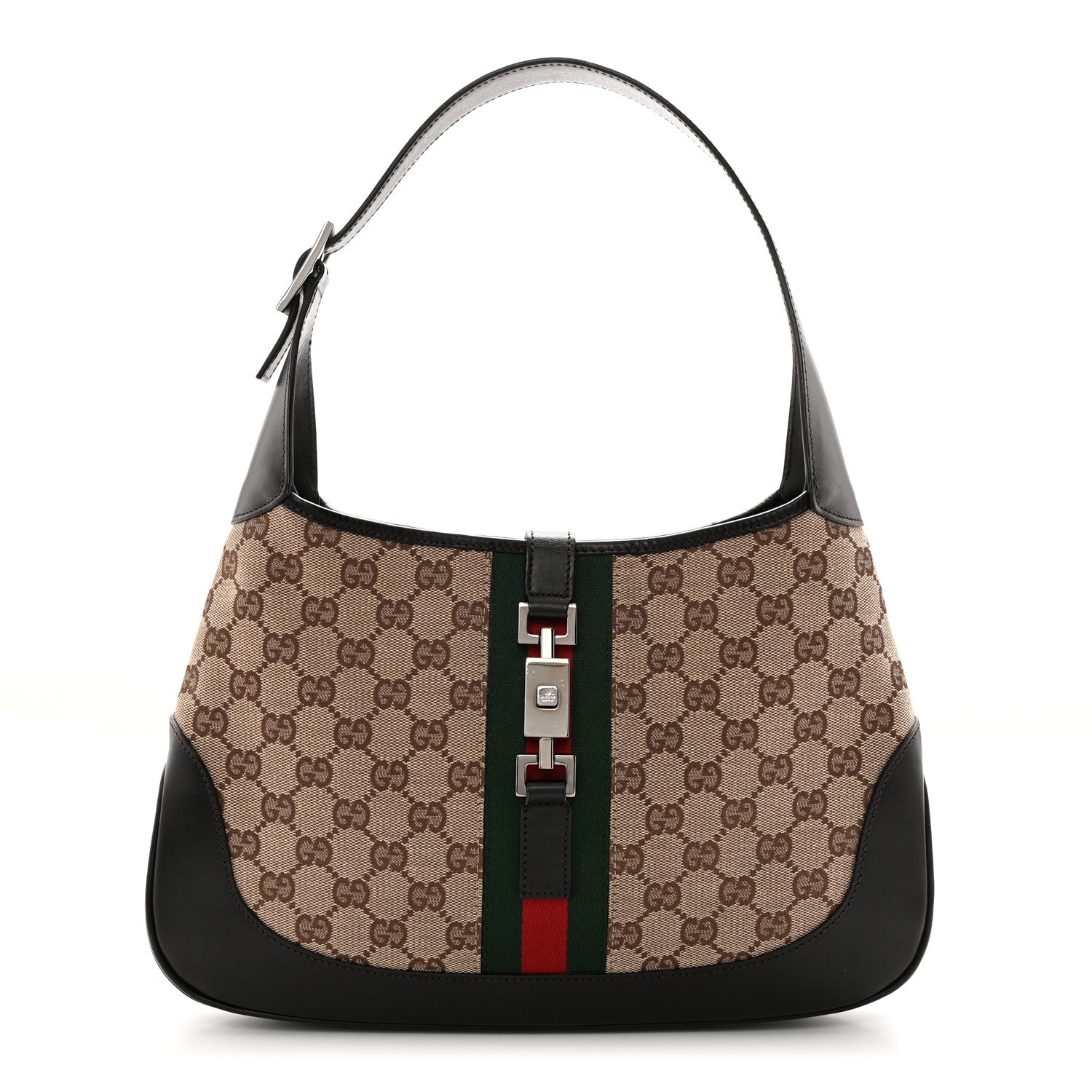 Gucci Monogram Web Jackie O Hobo Dark Brown 1 of 11