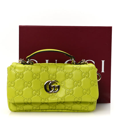 Gucci Lambskin Embossed Mini GG Milano Top Handle Shoulder Bag Light Green 11 of 11