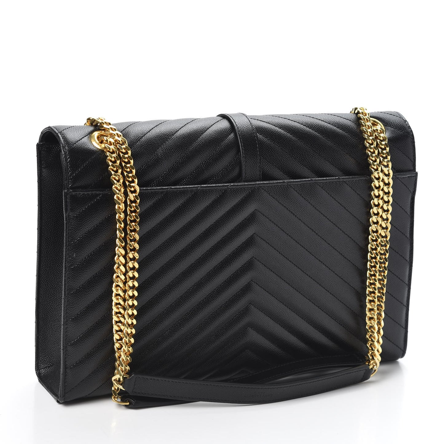 Grain De Poudre Matelasse Chevron Large Monogram Satchel Black