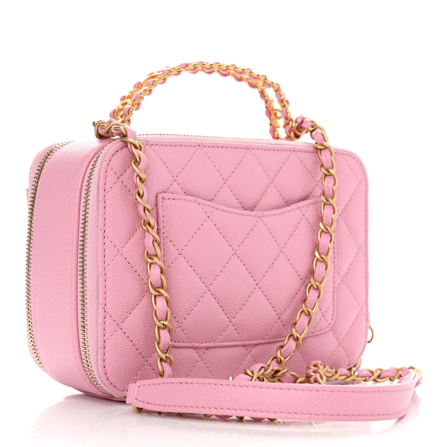 Chanel Caviar Quilted Pick Me Up Small Vanity Case Light Pink 2 of 12