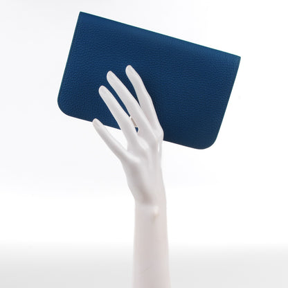 Hermes Togo Dogon Duo Wallet Bleu de Galice 2 of 9