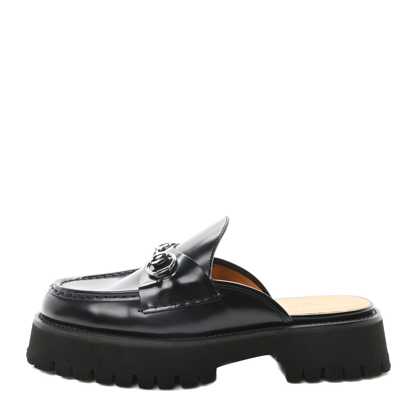Magnum Calfskin Womens Horsebit Platform Mules 39.5 Black 38 Black