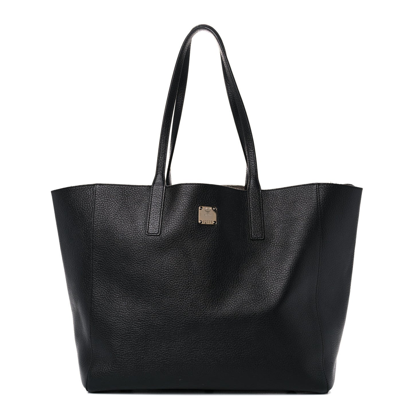 Grained Calfskin Medium Reversible Wandel Tote Black