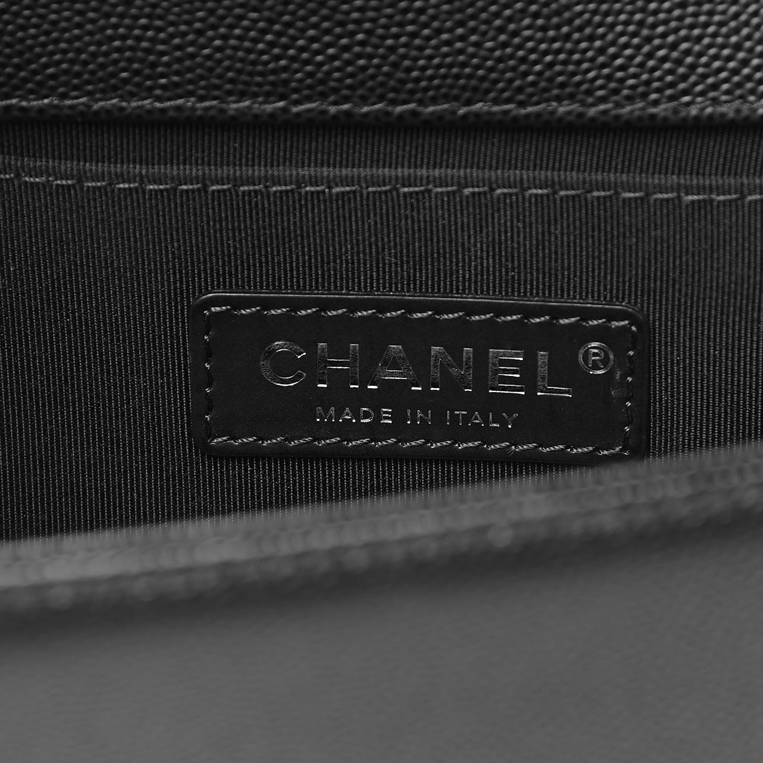 Chanel Caviar Chevron Quilted Medium Boy Flap Black 6 of 10