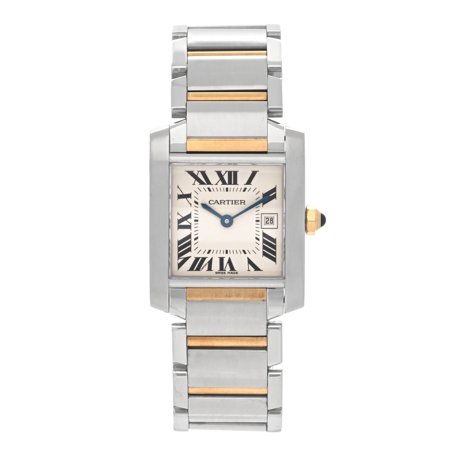 Cartier Stainless Steel 18K Yellow Gold 25mm Tank Francaise Quartz Watch 1 of 4