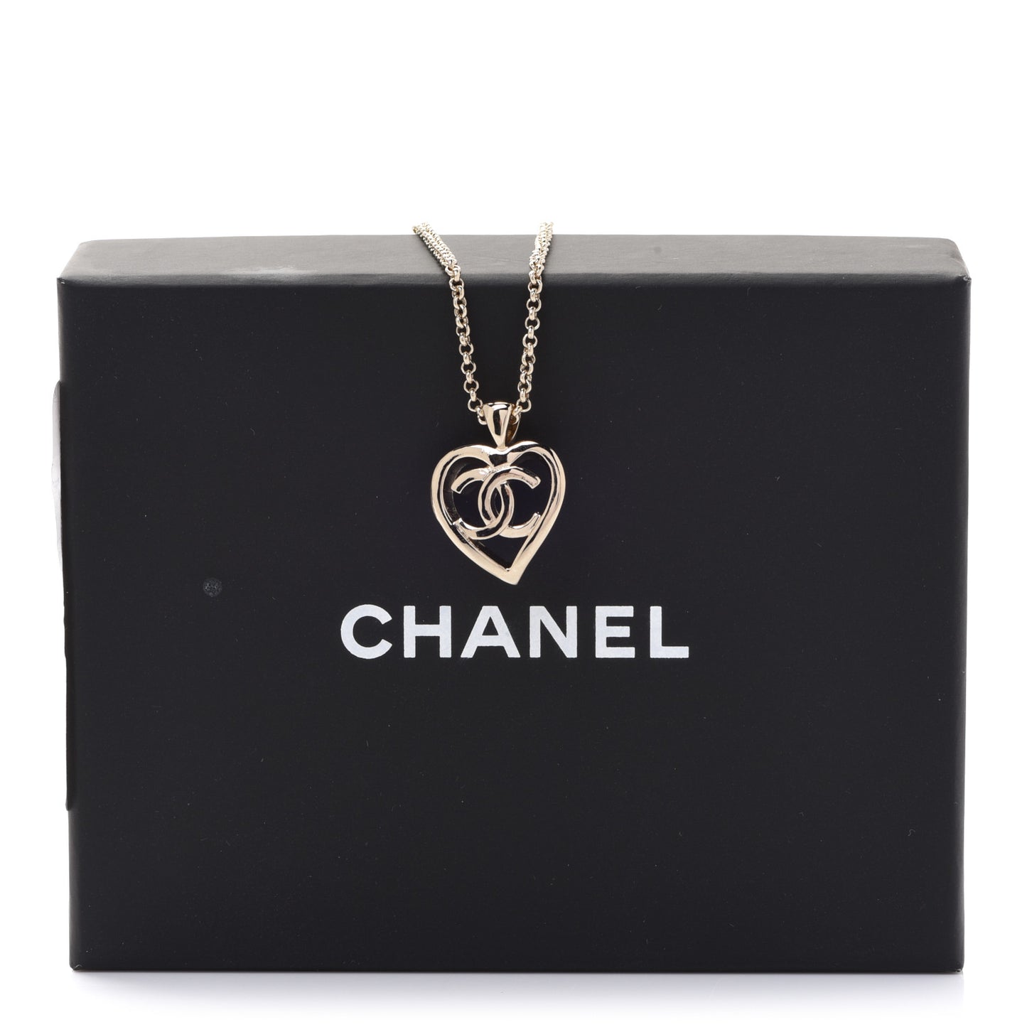 CC Heart Chain Pendant Necklace Gold