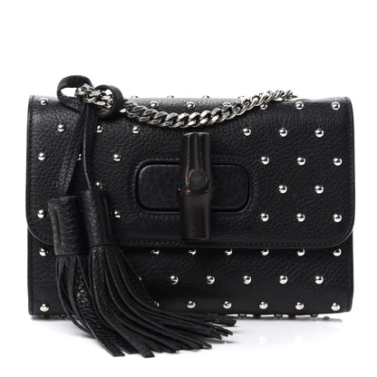 Gucci Calfskin Small Studded Miss Bamboo Shoulder Bag Black 1 of 11