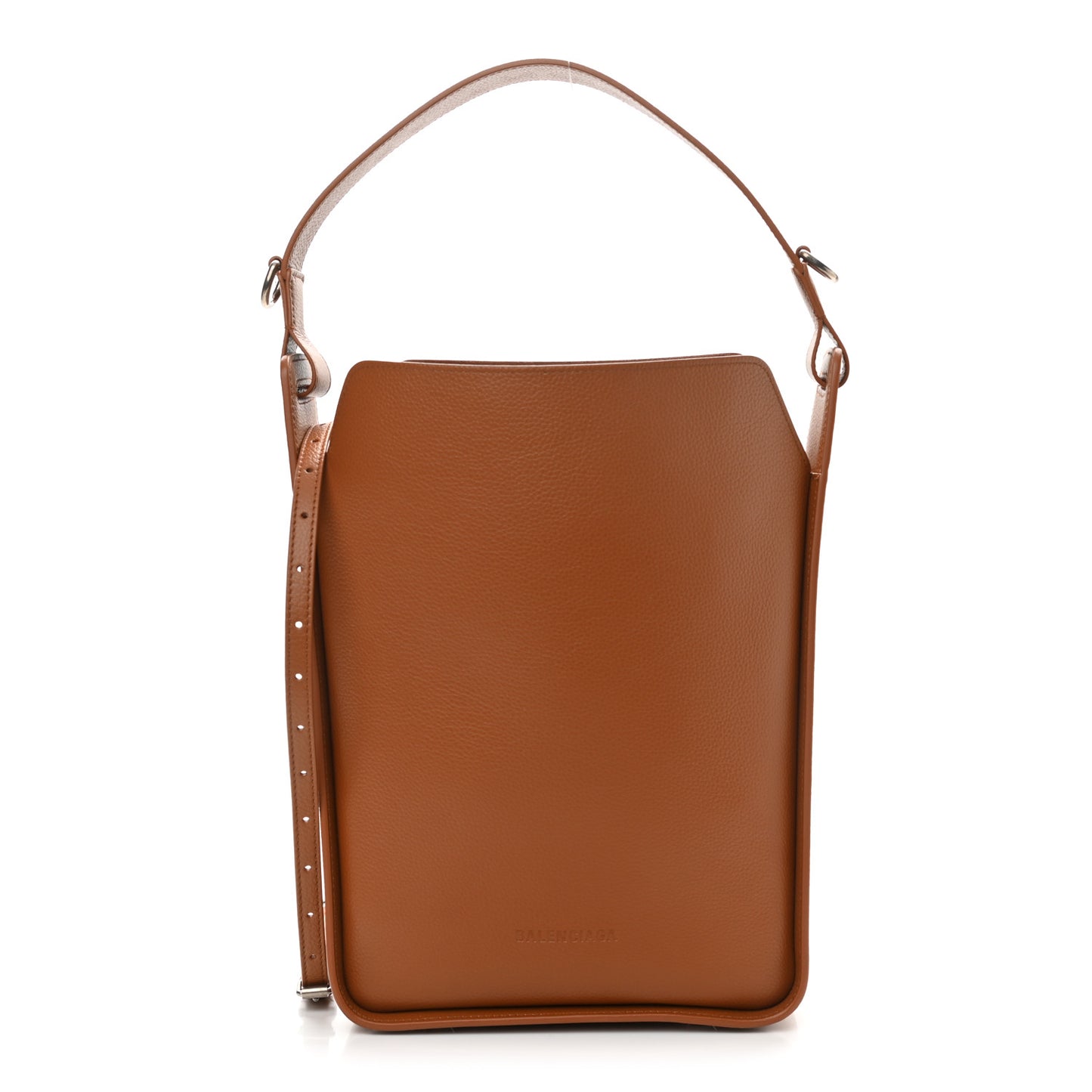 Calfskin Logo Embossed Small Tool 2.0 North-South Tote Camel