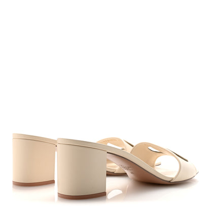 Valentino Garavani Calfskin Vlogo Cut Out 60mm Slide Sandals 41 Light Ivory 5 of 9