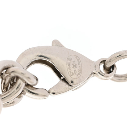 Chanel Metal CC Short Chain Necklace Silver 5 of 6