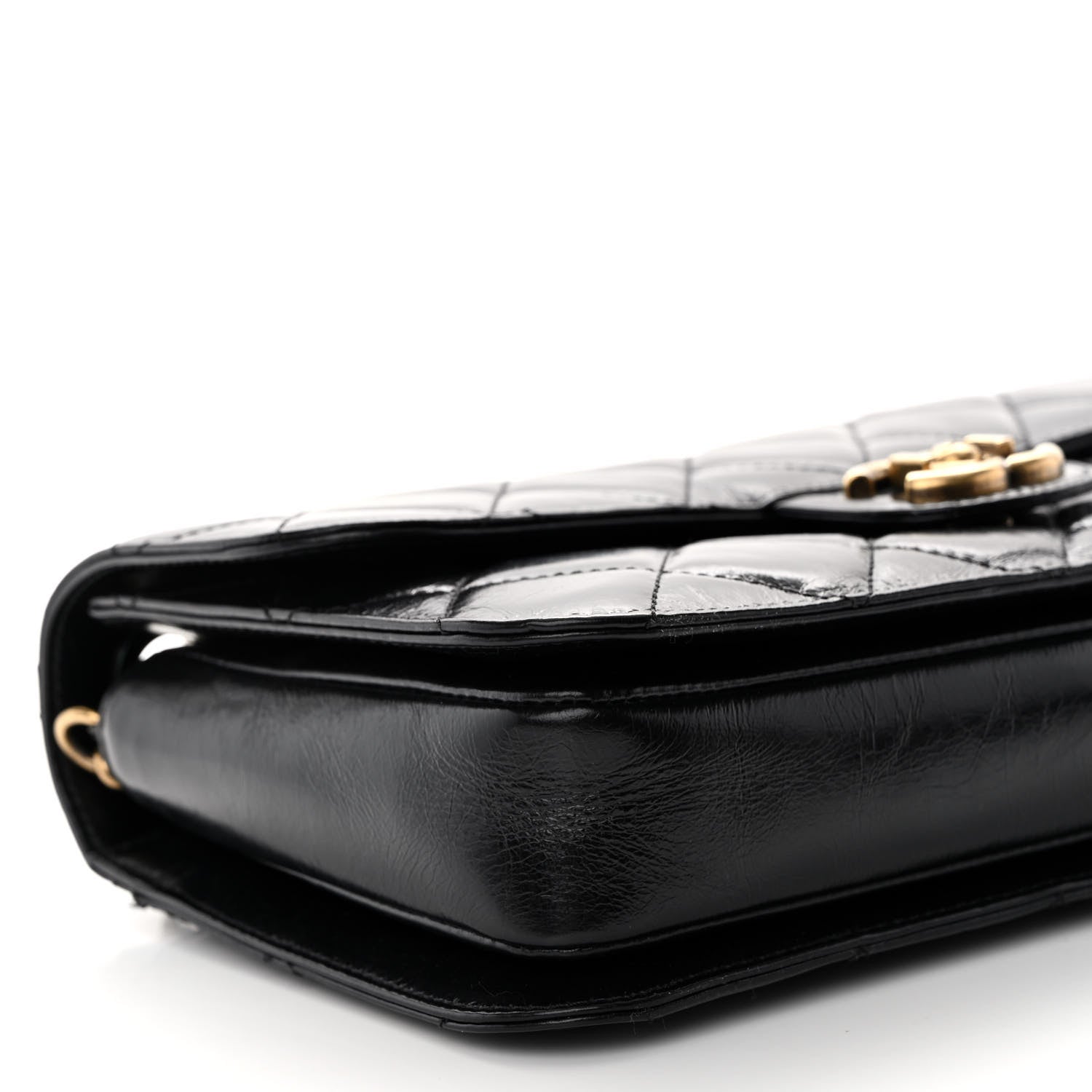 Chanel Glazed Calfskin Quilted Large Perfect Edge Flap Black 9 of 11