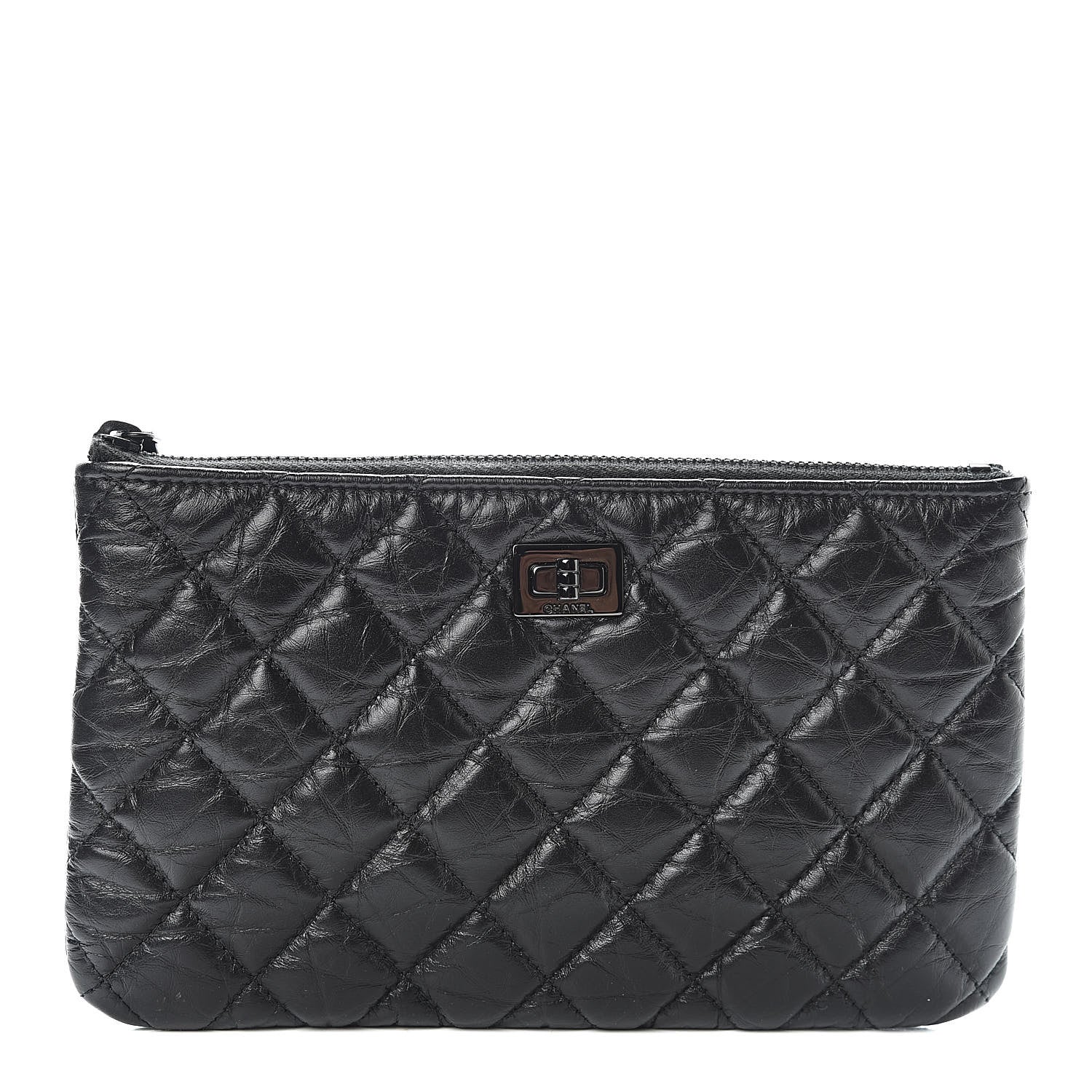 Chanel Aged Calfskin Quilted Medium Reissue Cosmetic Case So Black 1 of 8