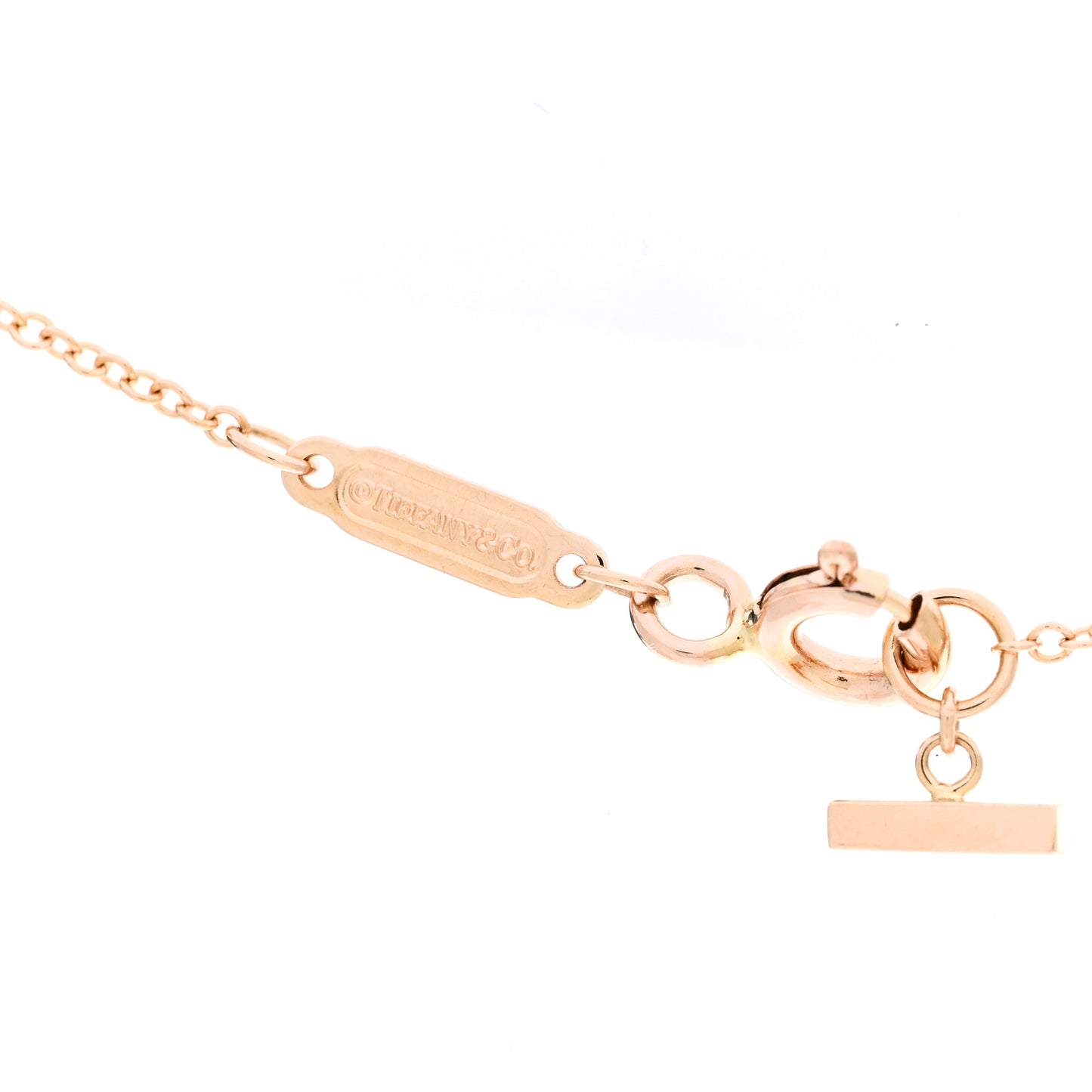 18K Rose Gold Large T Smile Pendant Necklace
