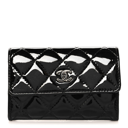 Chanel Patent Quilted Flap Card Holder Black 1 of 9