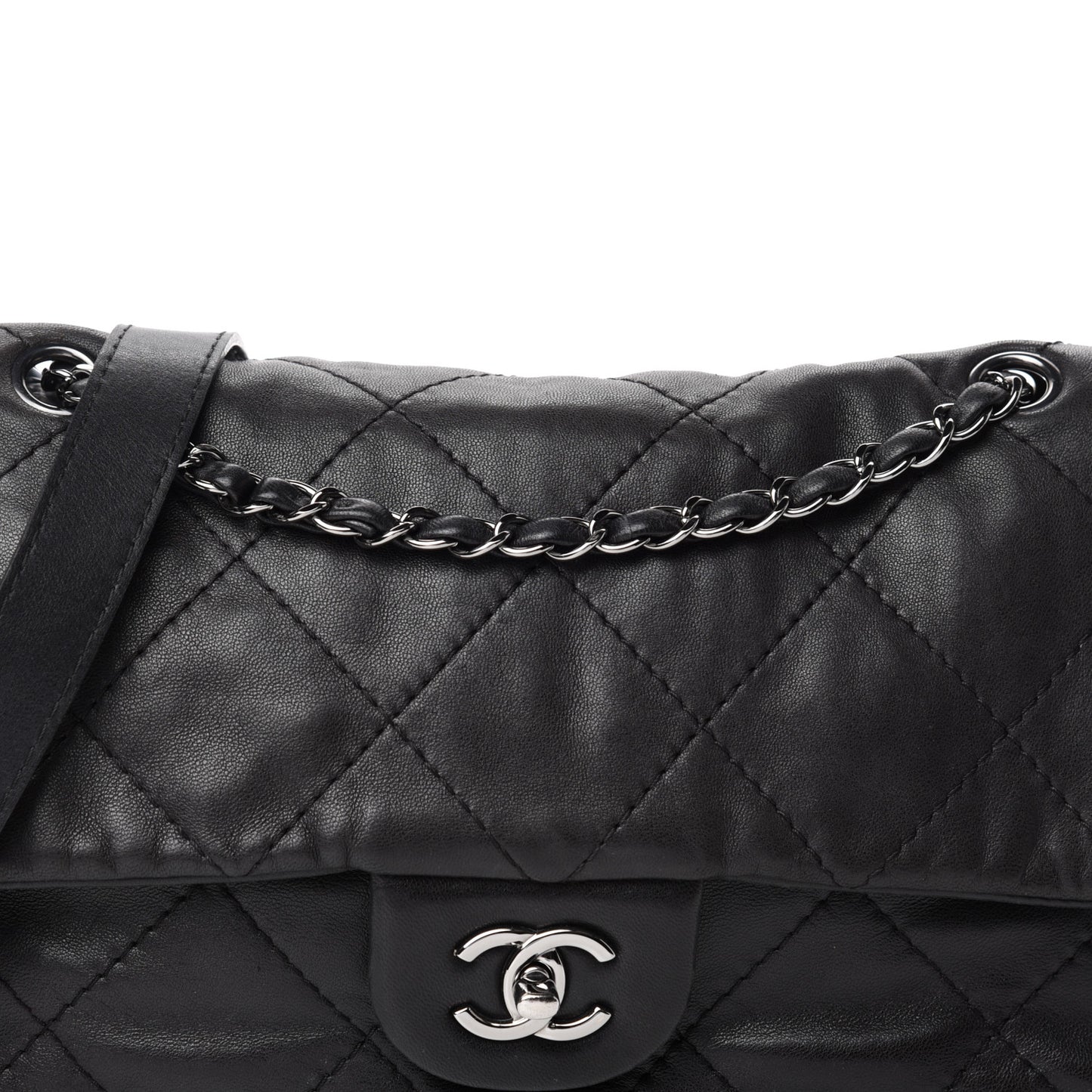 Calfskin Country Chic Cross Body Flap Black