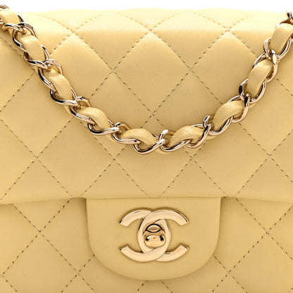 Chanel Lambskin Quilted Mini Rectangular Flap Light Yellow 7 of 10