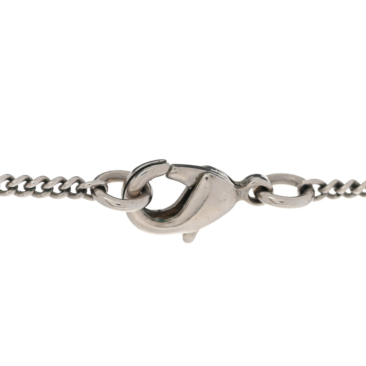 Baguette Crystal Large CC Necklace Silver Black