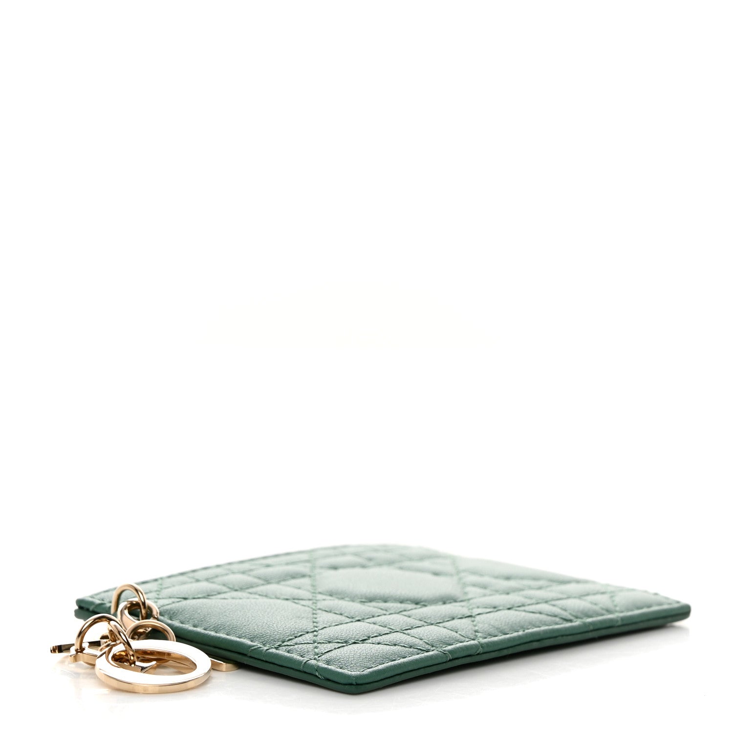Christian Dior Lambskin Cannage Lady Dior Card Holder Cedar Green 4 of 7