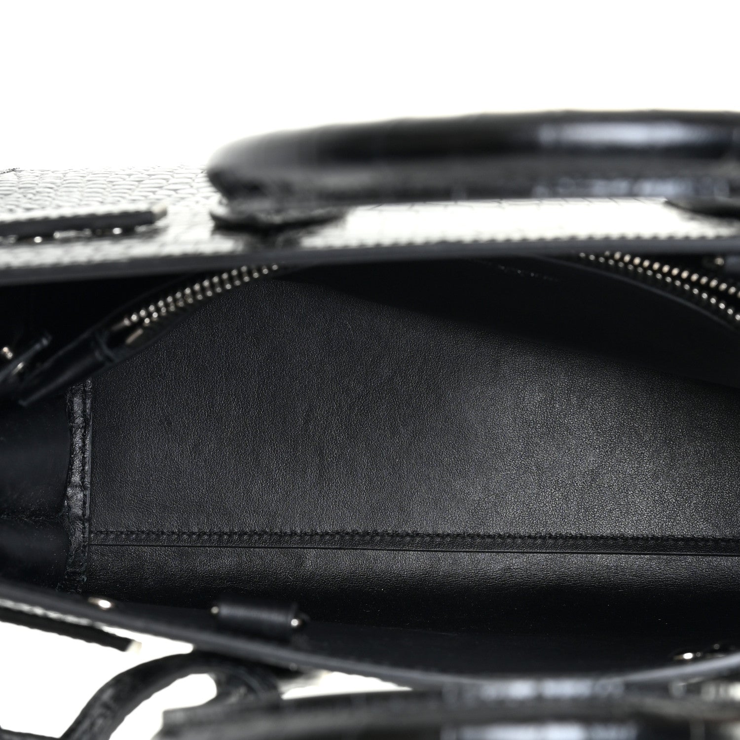 Saint Laurent Calfskin Crocodile Embossed Baby Sac De Jour Black 5 of 9