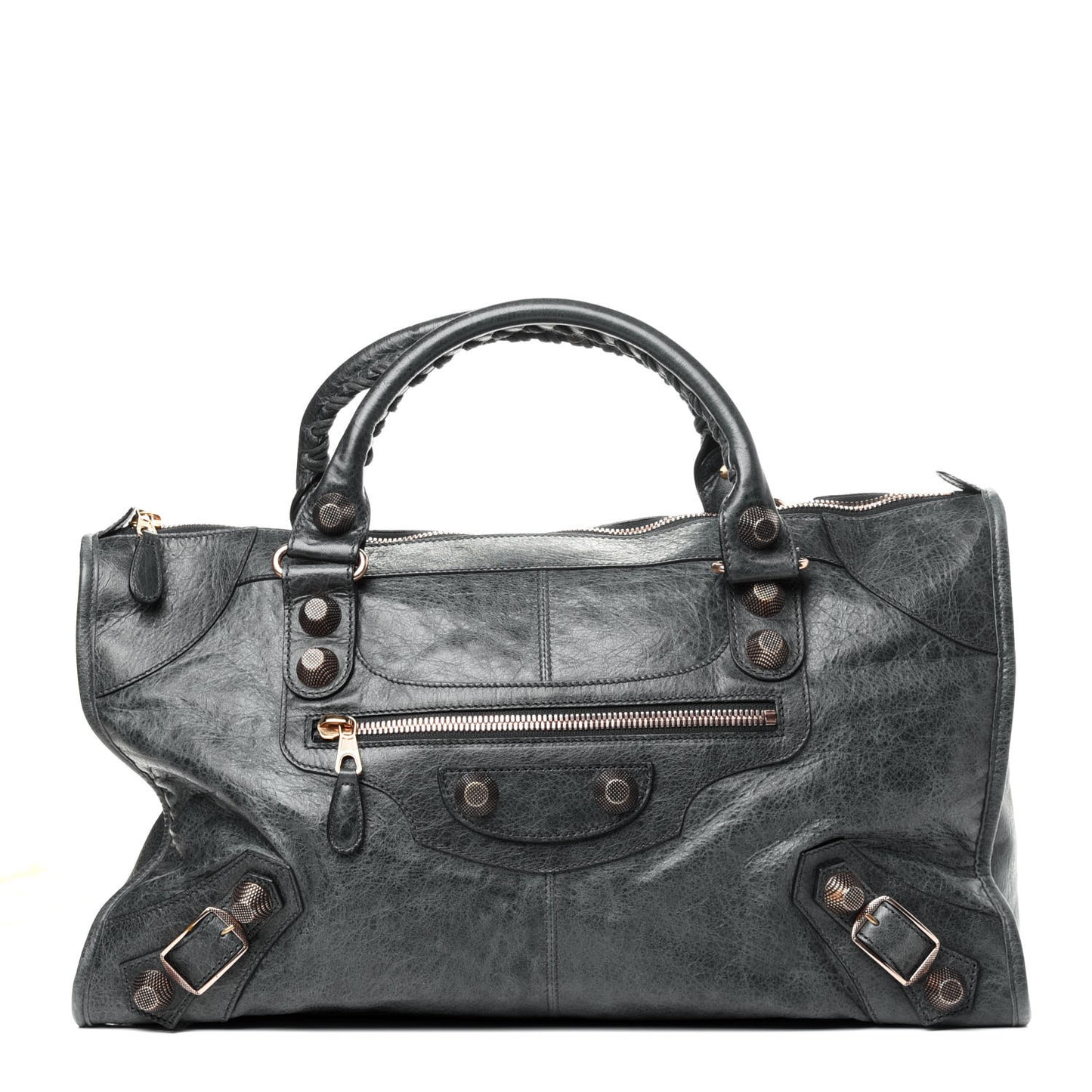 Agneau Giant 21 Rose Gold Hardware Work Anthracite