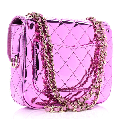 Chanel Mirror Calfskin Metallic Calfskin Quilted Hollywood Boulevard Flap With Coin Purse Light Purple 4 of 11