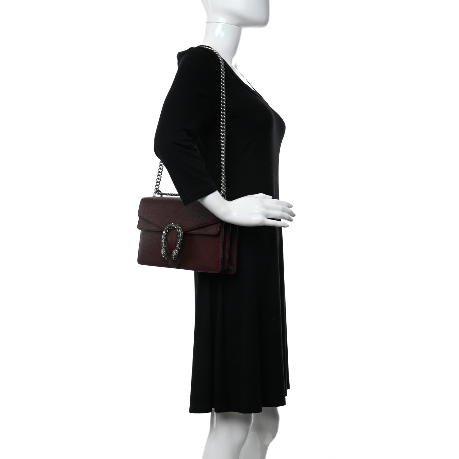 Gucci Dollar Calfskin Crystal Small Dionysus Shoulder Bag Vintage Bordeaux 2 of 10