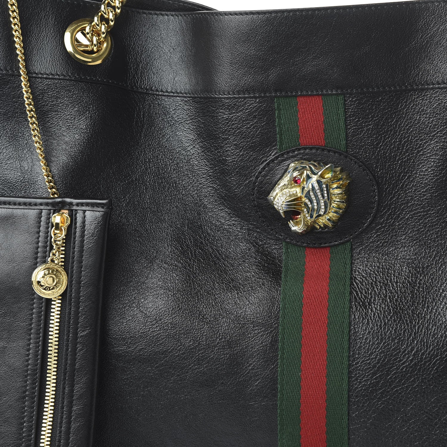 Gucci Calfskin Large Rajah Chain Tote Black 10 of 10