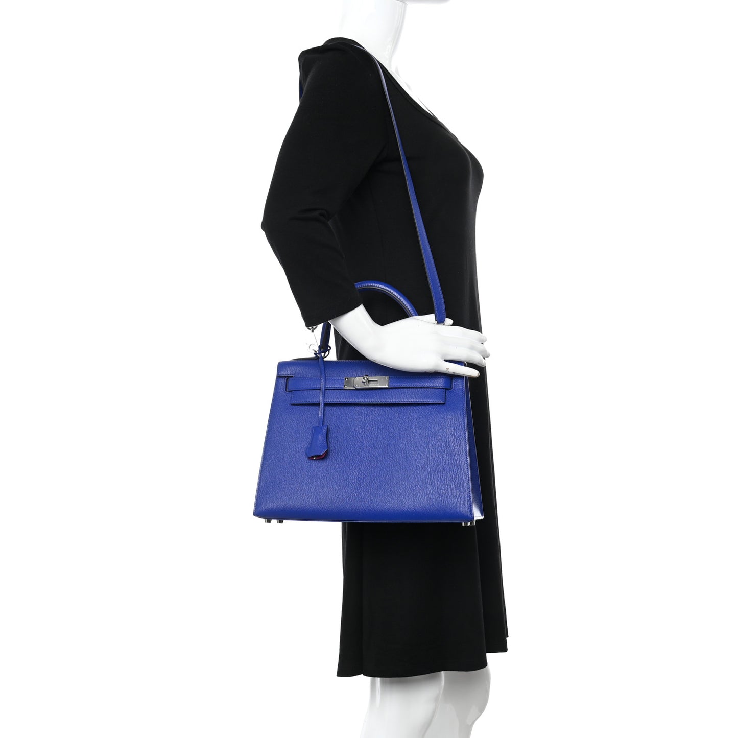 Chevre Mysore Horseshoe Kelly Sellier 28 Bleu Electrique Magnolia