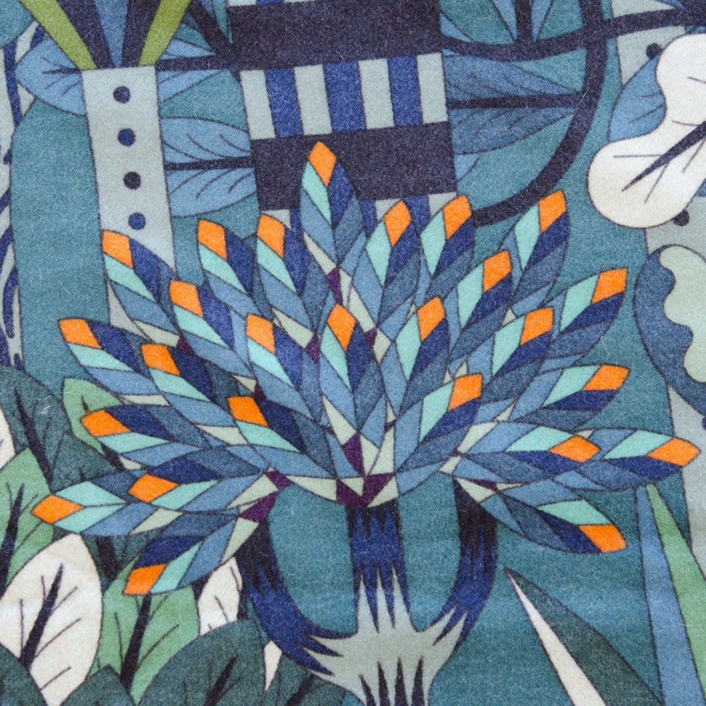 Cashmere Silk Jardin d'Osier Blanket Emeraude