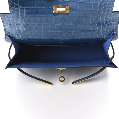 Hermes Shiny Alligator Kelly Pochette Mykonos 10 of 31