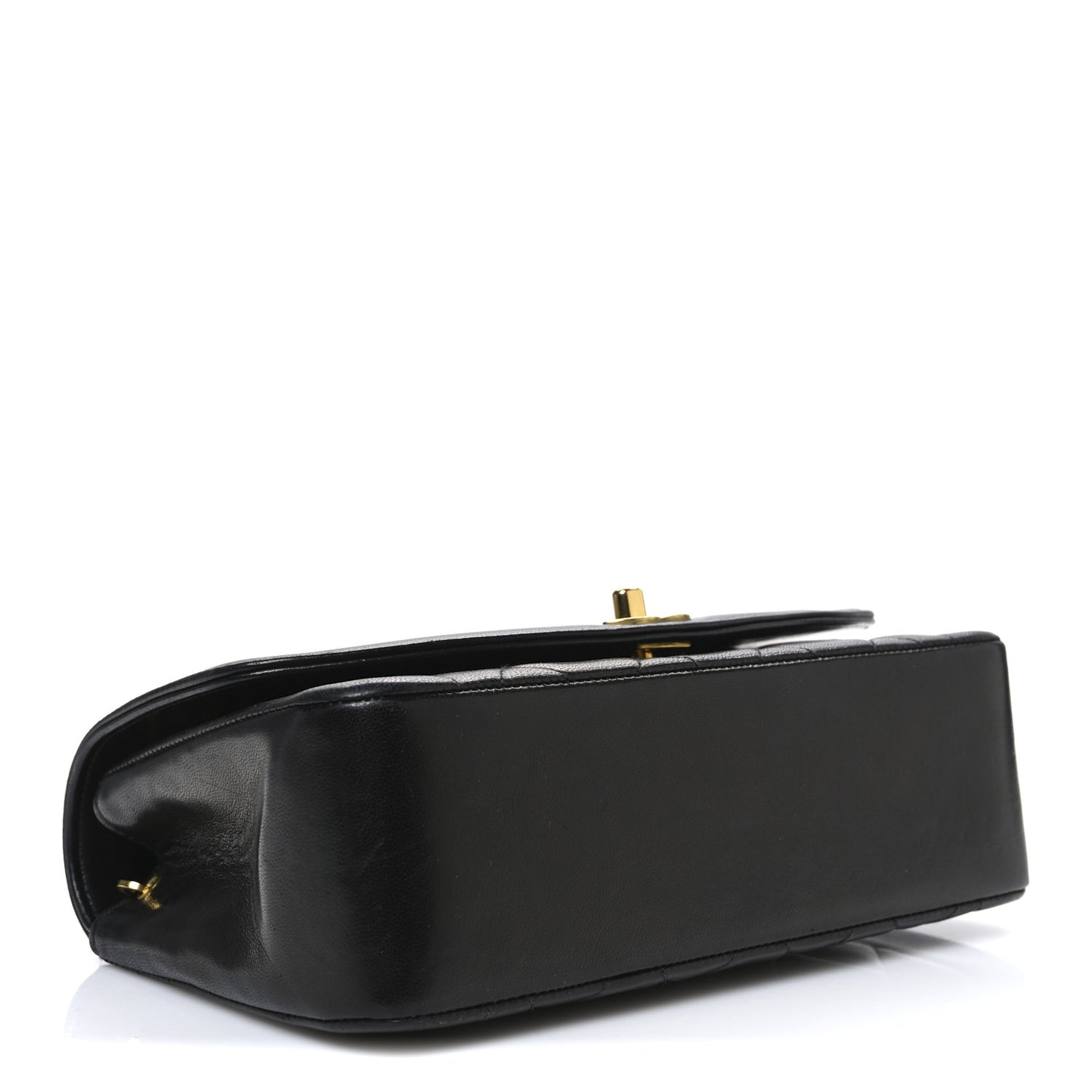 Lambskin Quilted Small Single Flap Black