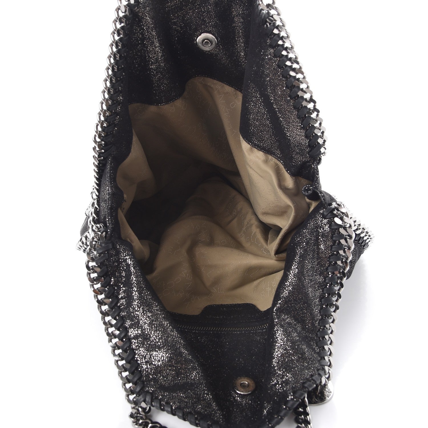 Stella McCartney Chamois Shiny Dotted Falabella Fold Over Tote Ruthenium 5 of 6