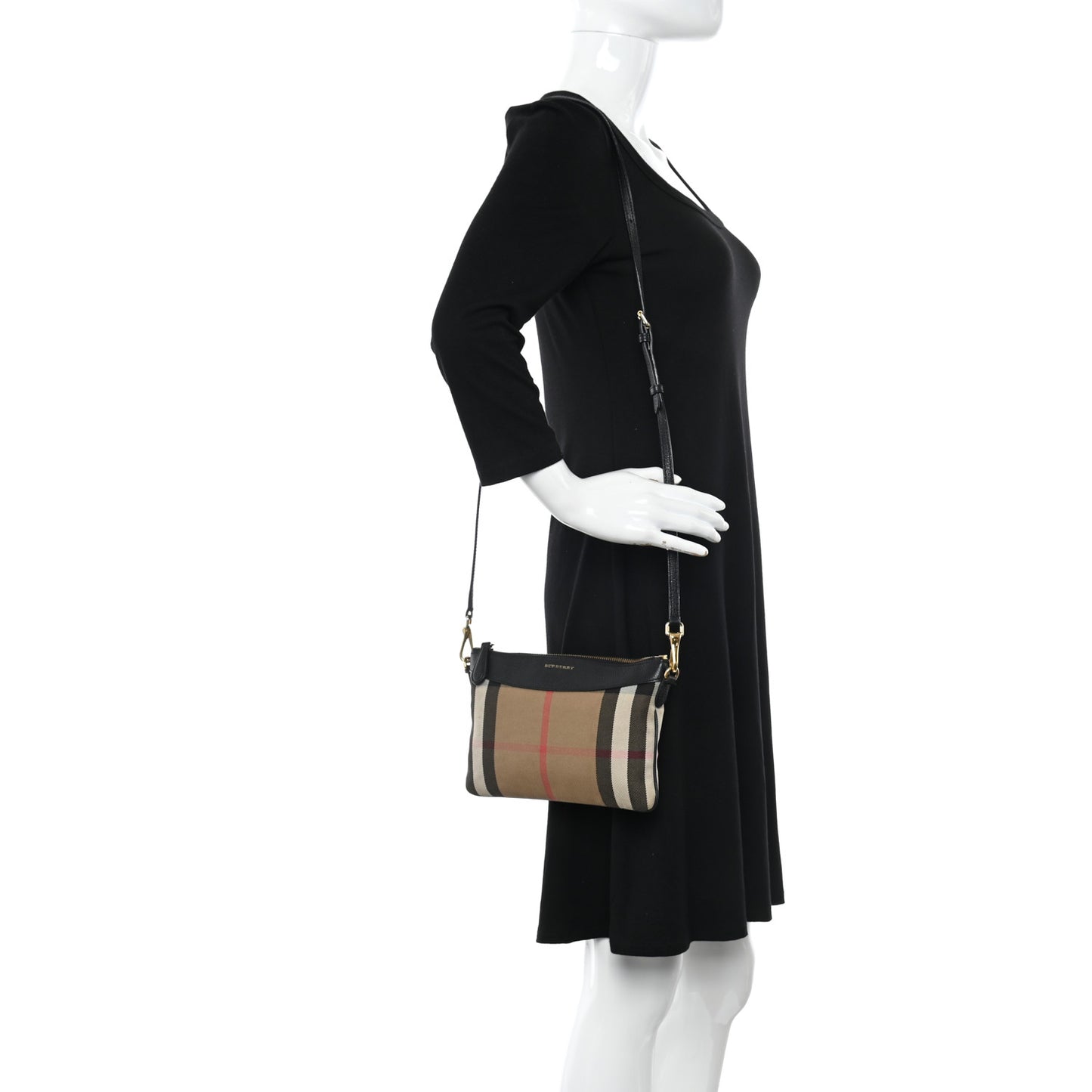 House Check Derby Peyton Crossbody Clutch Bag Black