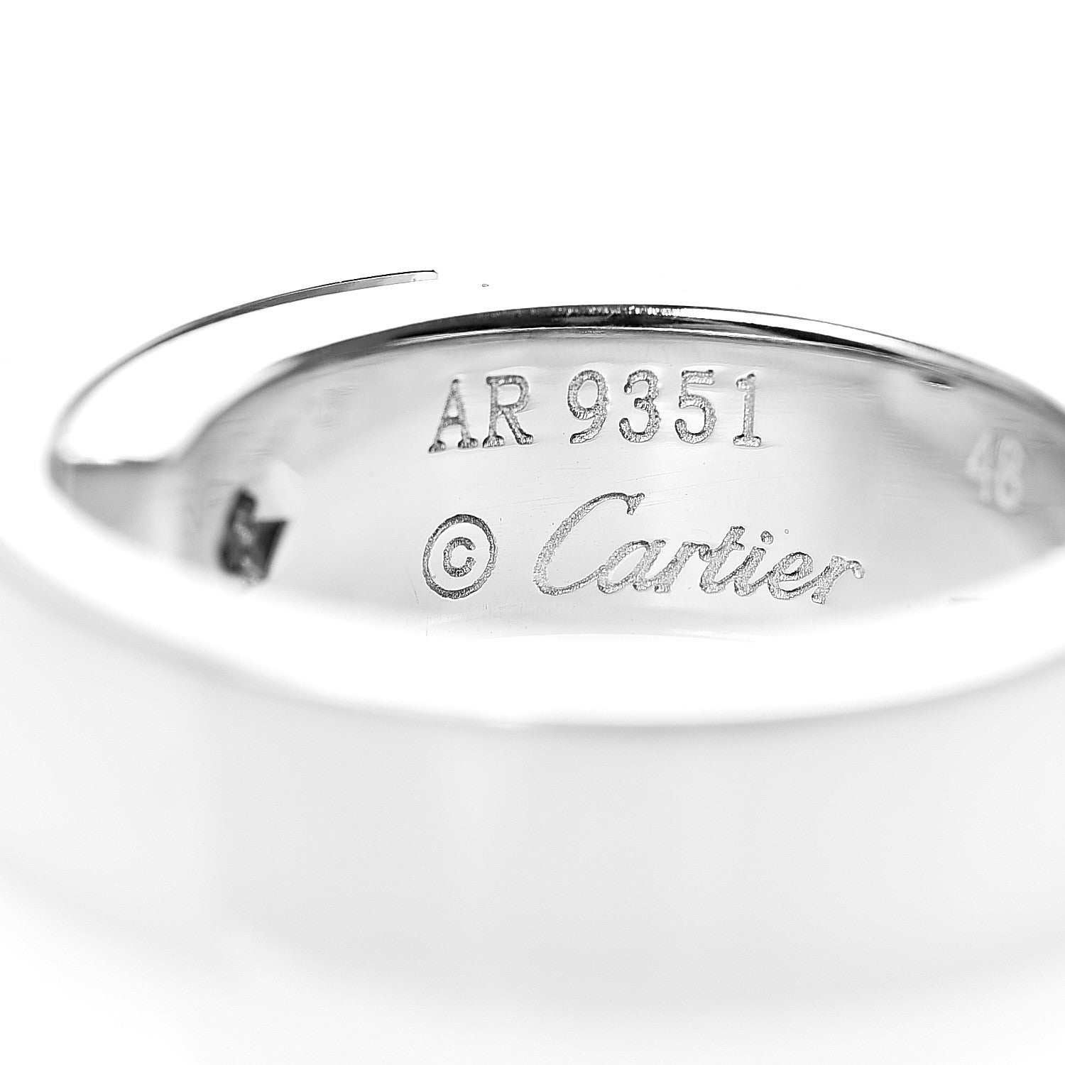 Cartier 18K White Gold Diamond Anniversary Band Ring 48 4.5 3 of 4
