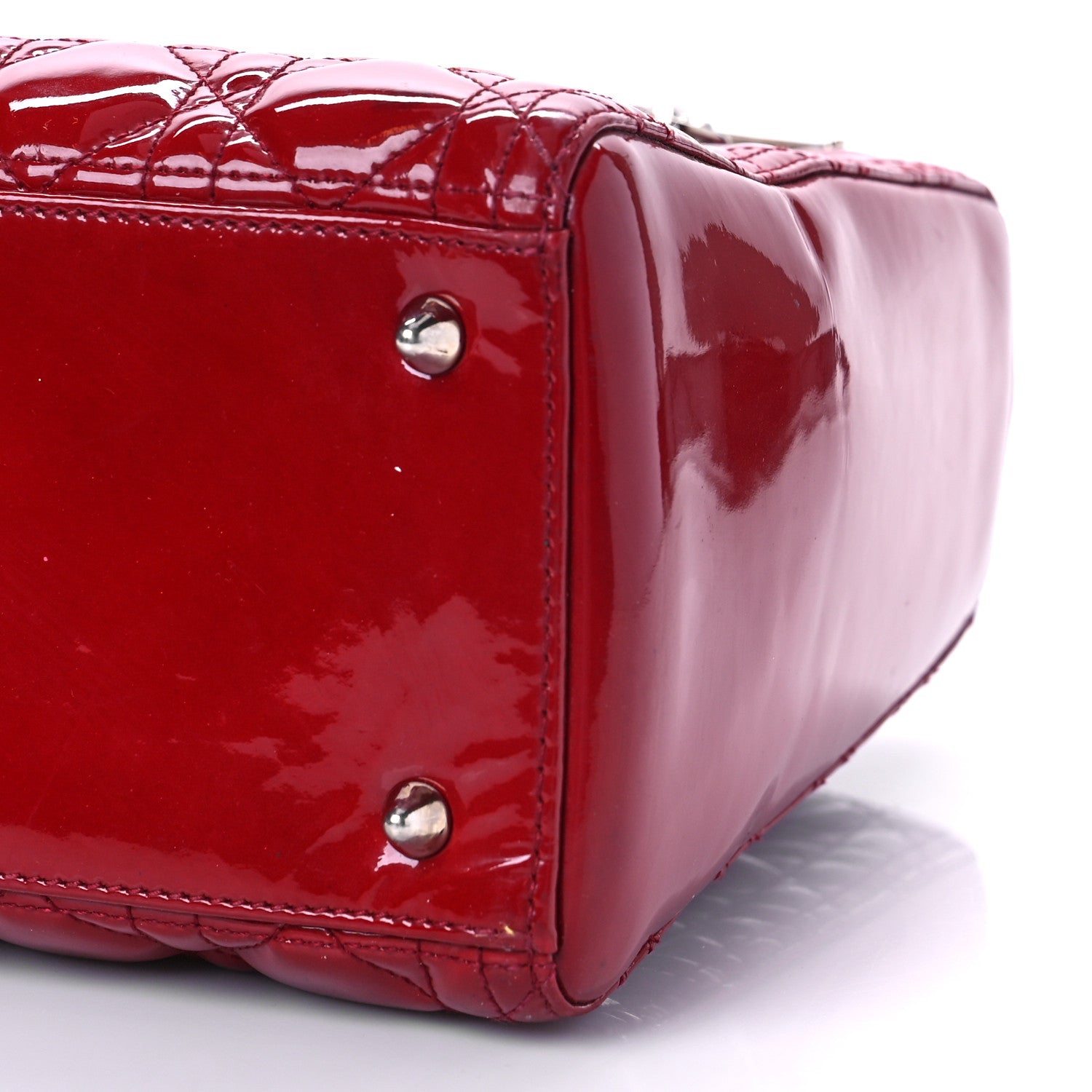 Christian Dior Patent Cannage Medium Lady Dior Red 8 of 9