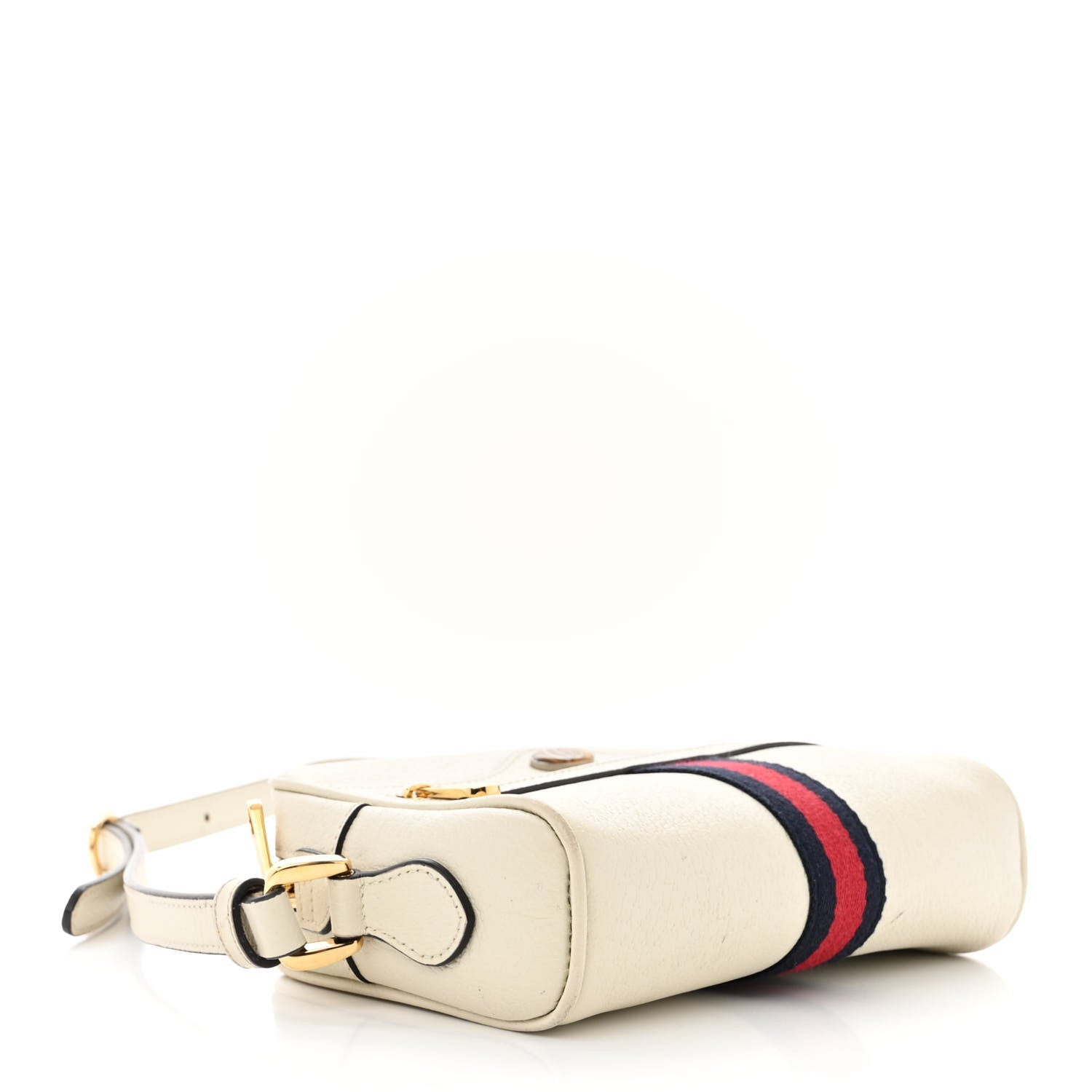 Gucci Textured Dollar Calfskin Web Mini Ophidia Shoulder Bag Mystic White 4 of 17