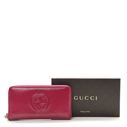Gucci Patent Soho Zip Around Wallet Bright Bougainvillea 10 of 10