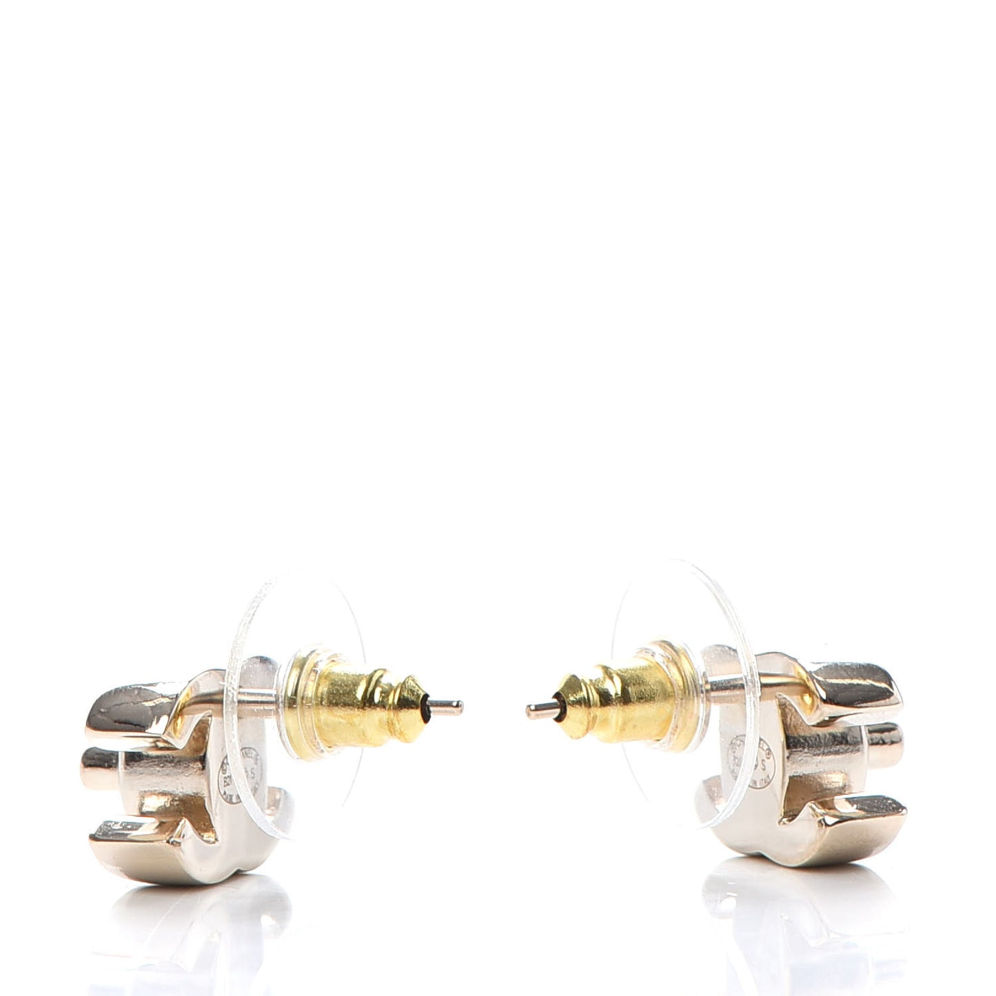 Metal CC Turnlock Earrings Gold
