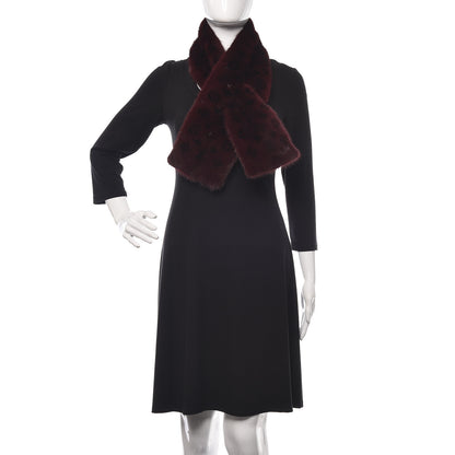 Louis Vuitton Monogram Mink Fur Stole Burgundy 2 of 4