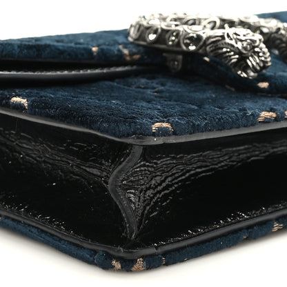 Gucci Velvet GG Monogram Super Mini Dionysus Shoulder Bag Blue Beige Black 7 of 8