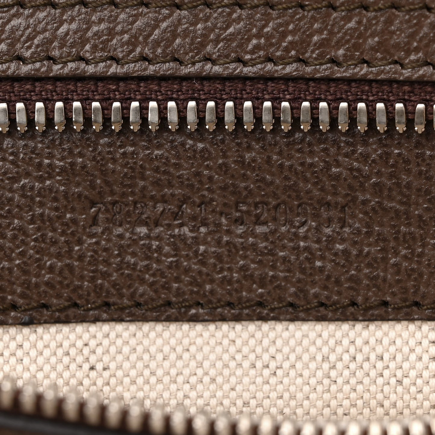 Canvas Logo Embossed Ophidia Tote Beige