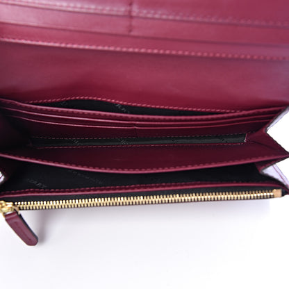 Burberry Signature Grain Calfskin Check Embossed Porter Continental Wallet Dark Plum 5 of 9