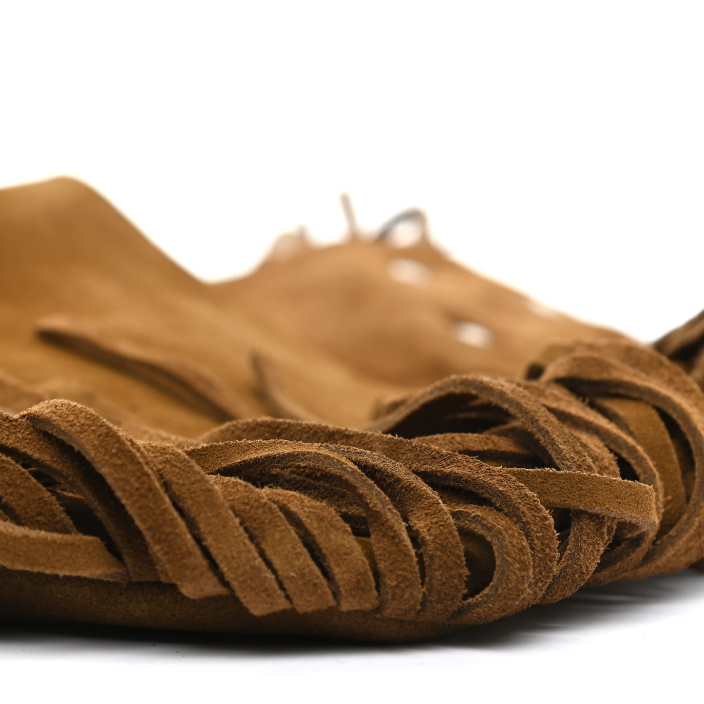 Suede Fringe Flat Anita Crossbody Bag Camel