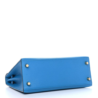 Hermes Chevre Mysore Kelly Sellier 25 Bleu Zanzibar 4 of 9