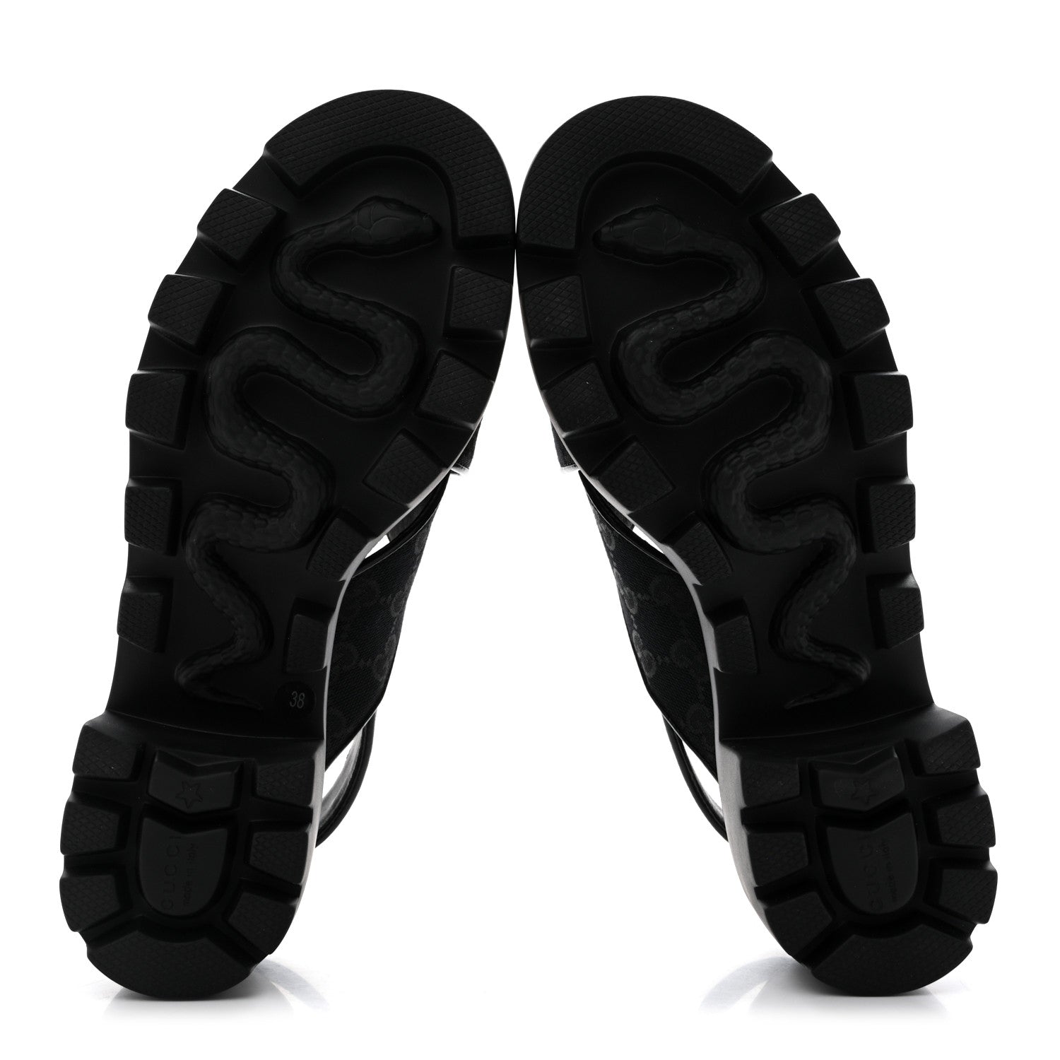 Gucci Monogram Granada Kid Trip 40/72mm Lug Sole Sandals 38 Black 7 of 9