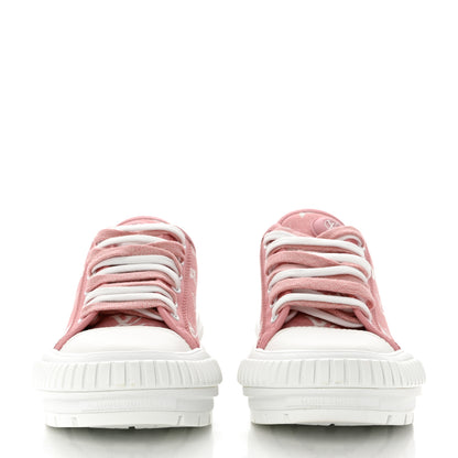 Louis Vuitton Denim Monogram Squad Sneakers 38 Pink 2 of 10